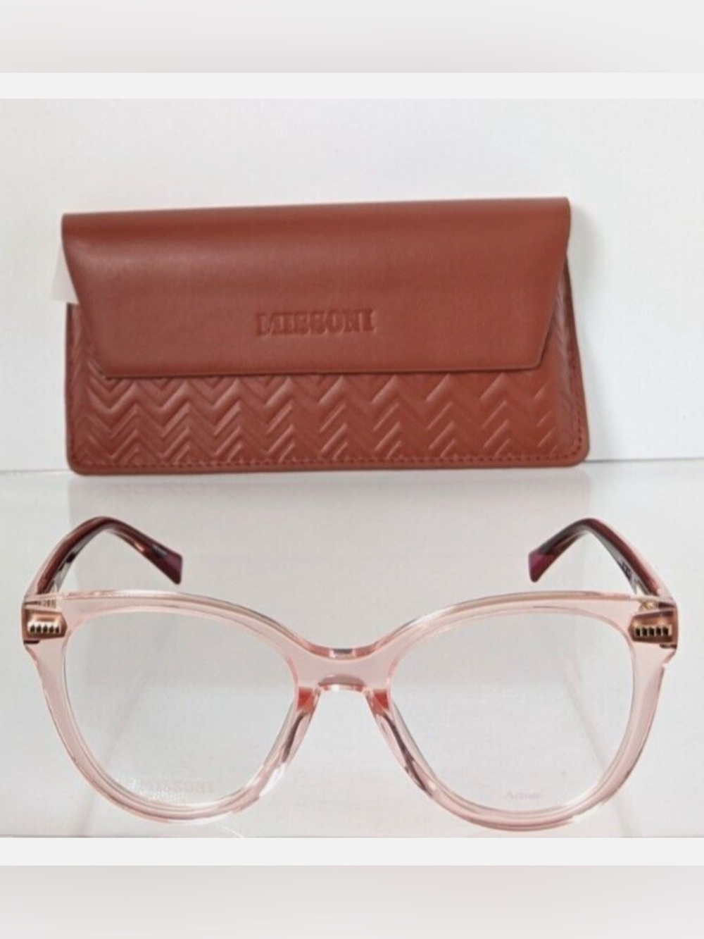 Missoni Pink Transparent Cat-Eye Glasses new with Case
